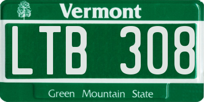 VT license plate LTB308