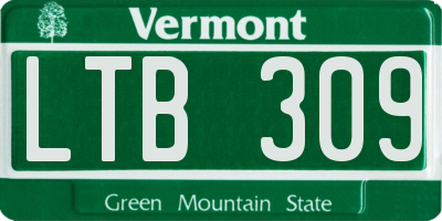 VT license plate LTB309
