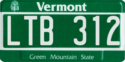 VT license plate LTB312
