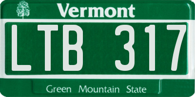 VT license plate LTB317
