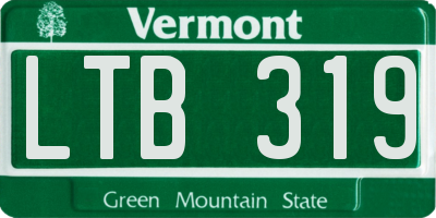 VT license plate LTB319