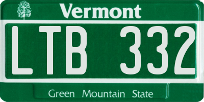 VT license plate LTB332