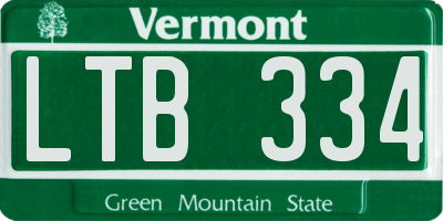 VT license plate LTB334
