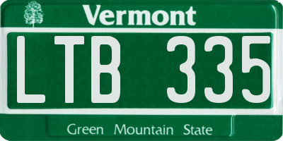 VT license plate LTB335