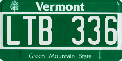 VT license plate LTB336