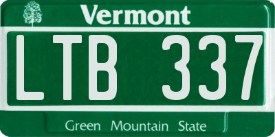VT license plate LTB337