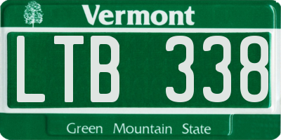 VT license plate LTB338