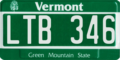 VT license plate LTB346