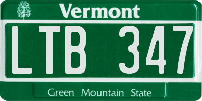 VT license plate LTB347