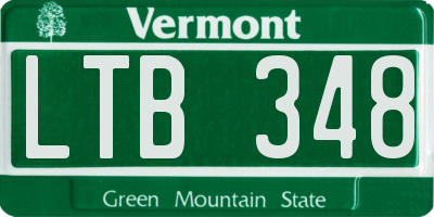 VT license plate LTB348