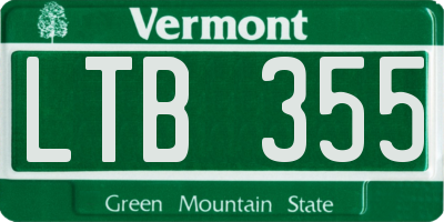 VT license plate LTB355