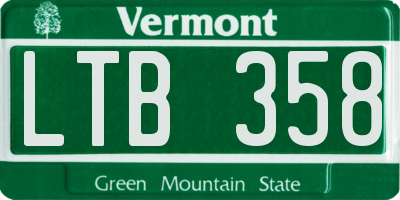 VT license plate LTB358