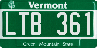 VT license plate LTB361