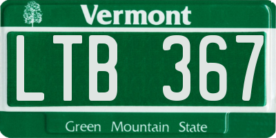 VT license plate LTB367