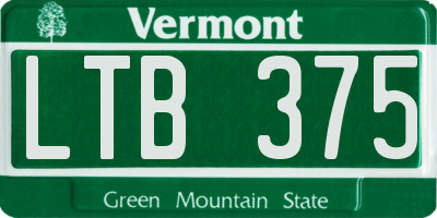 VT license plate LTB375