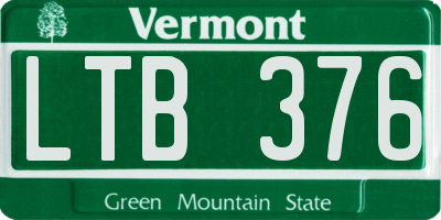 VT license plate LTB376