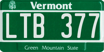 VT license plate LTB377