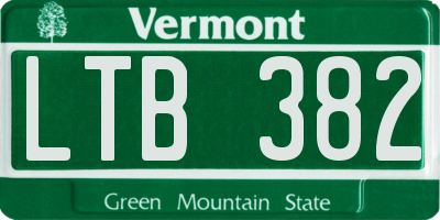VT license plate LTB382