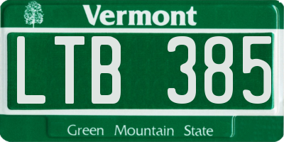 VT license plate LTB385