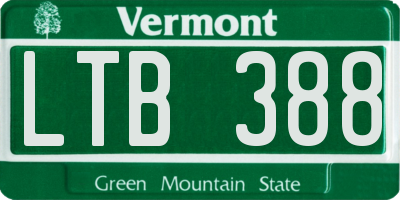 VT license plate LTB388