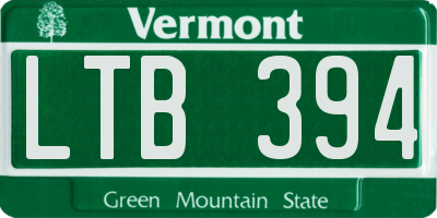 VT license plate LTB394