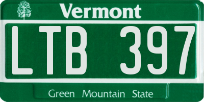 VT license plate LTB397