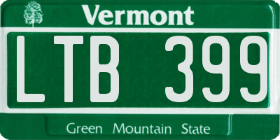 VT license plate LTB399