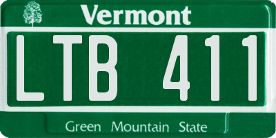 VT license plate LTB411
