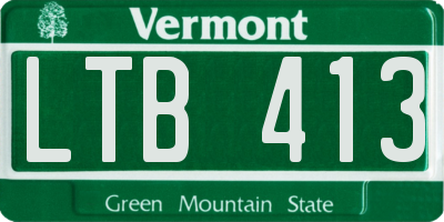VT license plate LTB413
