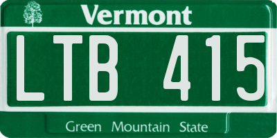 VT license plate LTB415