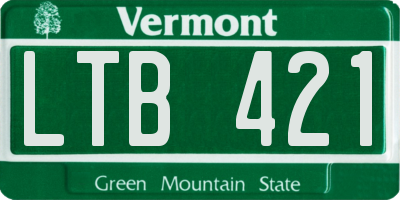 VT license plate LTB421