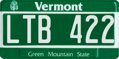 VT license plate LTB422