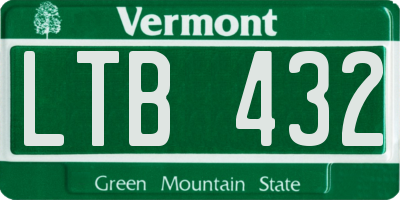 VT license plate LTB432