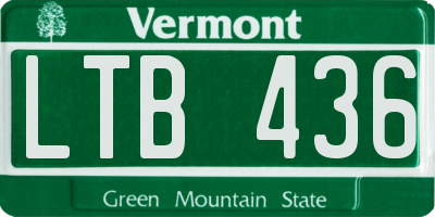 VT license plate LTB436