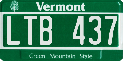 VT license plate LTB437