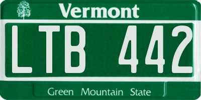 VT license plate LTB442
