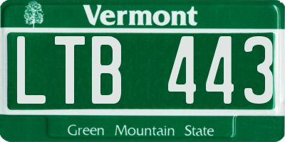 VT license plate LTB443