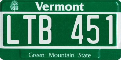 VT license plate LTB451