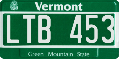 VT license plate LTB453