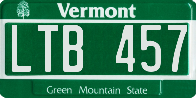 VT license plate LTB457