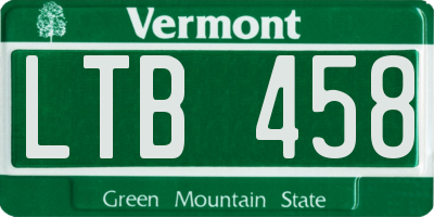 VT license plate LTB458