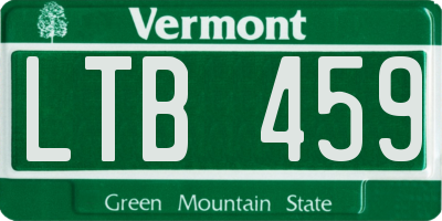 VT license plate LTB459