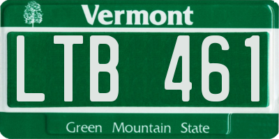 VT license plate LTB461