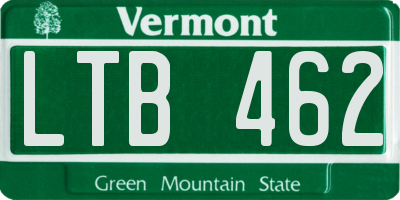 VT license plate LTB462
