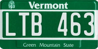 VT license plate LTB463