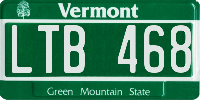 VT license plate LTB468