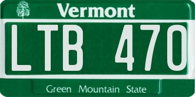 VT license plate LTB470