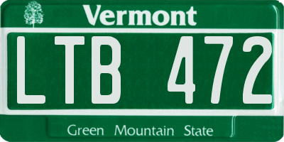 VT license plate LTB472
