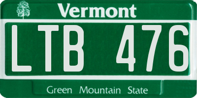 VT license plate LTB476
