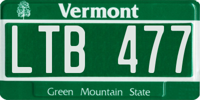VT license plate LTB477